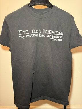 Big Bang Theory Sheldon "I'm Not Crazy.." black tee shirt unisex size Large